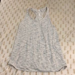 Lululemon gray white striped tank top size 6